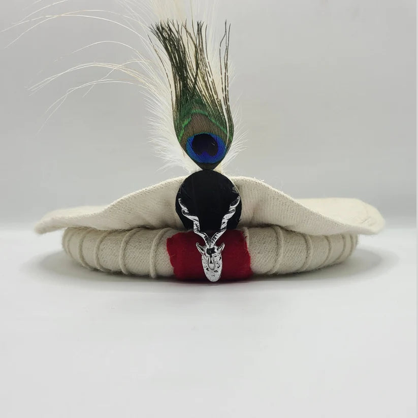 Markhor Pakol – Handmade 100% Wool Chitrali Cap with Detachable Feather | Unisex Winter Hat