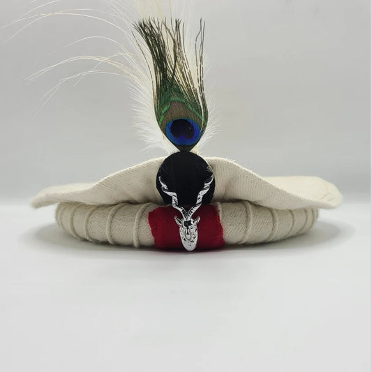Markhor Pakol – Handmade 100% Wool Chitrali Cap with Detachable Feather | Unisex Winter Hat