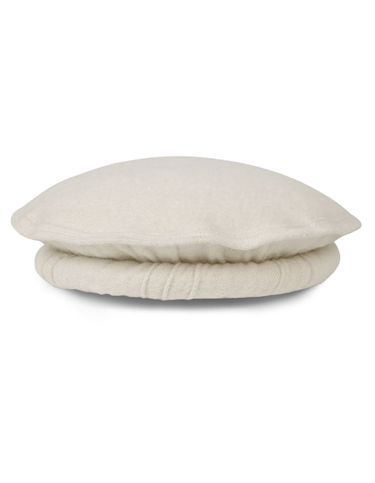 Handmade Off White Chitrali Cap – Traditional Wool Blend Pakol for Men | Classic Plain Design
