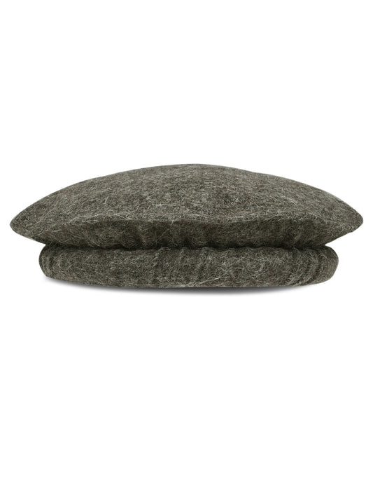 Charcoal Chitrali Cap – Handmade Wool Pakol with Detachable Gold & Silver Markhor and Feather | Unisex Heritage Hat