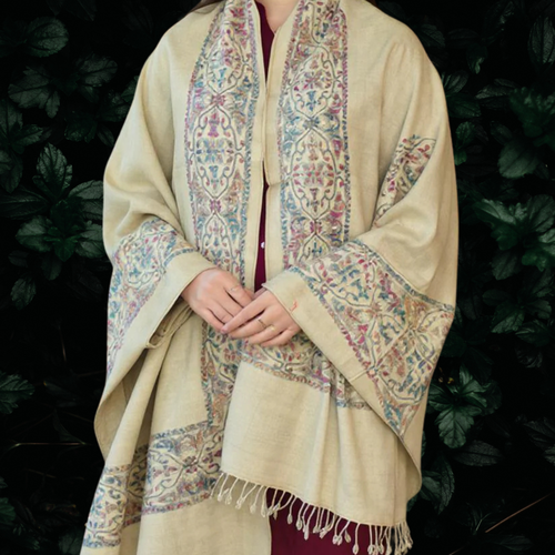 Handmade Chitrali Wool Shawl with Traditional Embroidery